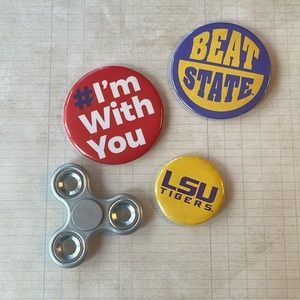 Three Cool Buttons & A Fidget Spinner